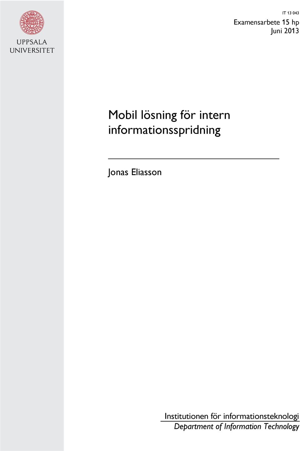 informationsspridning Jonas Eliasson