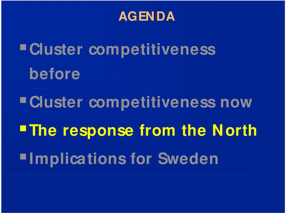 Cluster competitiveness now