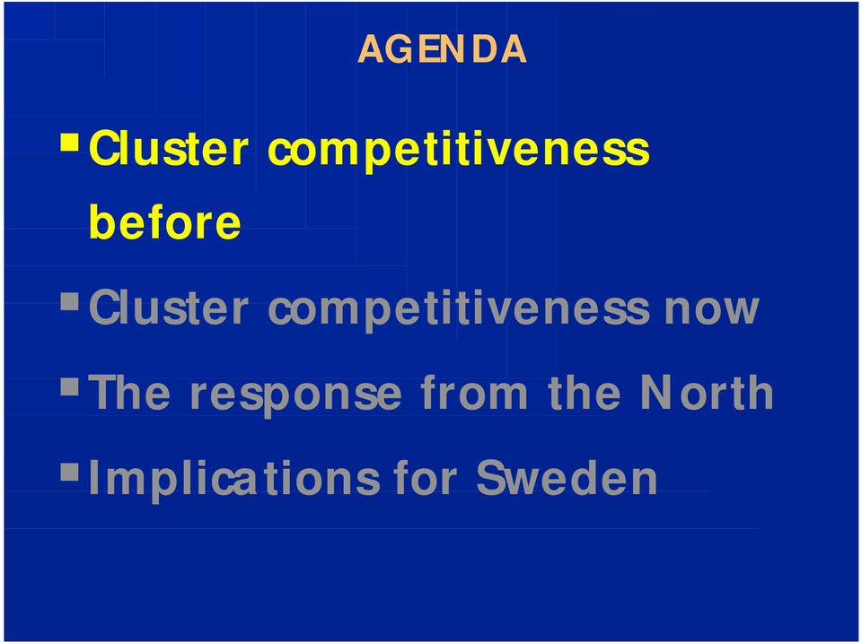 Cluster competitiveness now