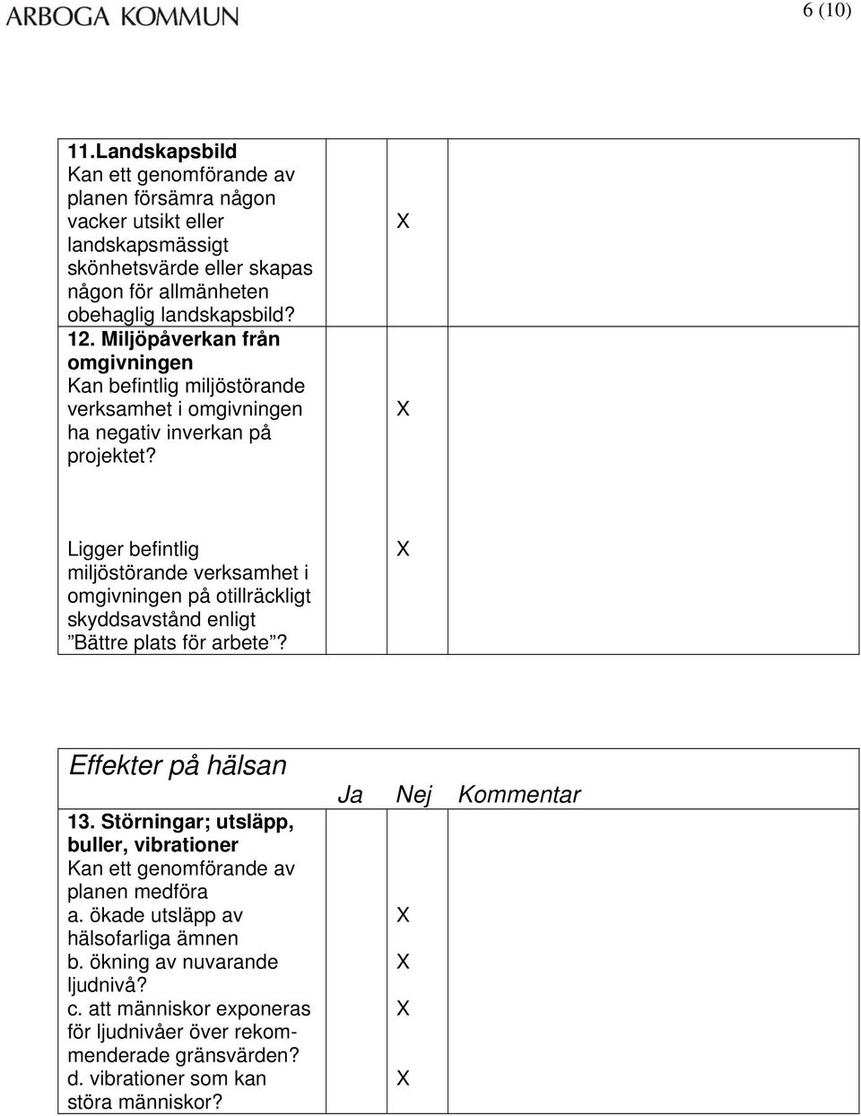 Ligger befintlig miljöstörande verksamhet i omgivningen på otillräckligt skyddsavstånd enligt Bättre plats för arbete? Effekter på hälsan 13.