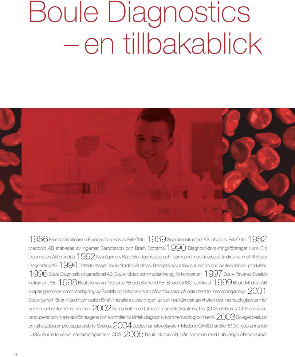 1992 Nya ägare av Karo Bio Diagnostics och i samband med ägarbytet ändras namnet till Boule Diagnostics AB.1994 Dotterföretaget Boule Nordic AB bildas.