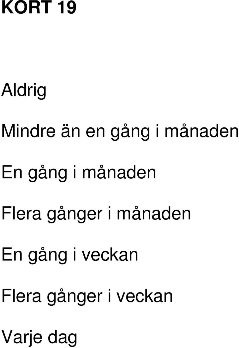 Flera gånger i månaden En gång i