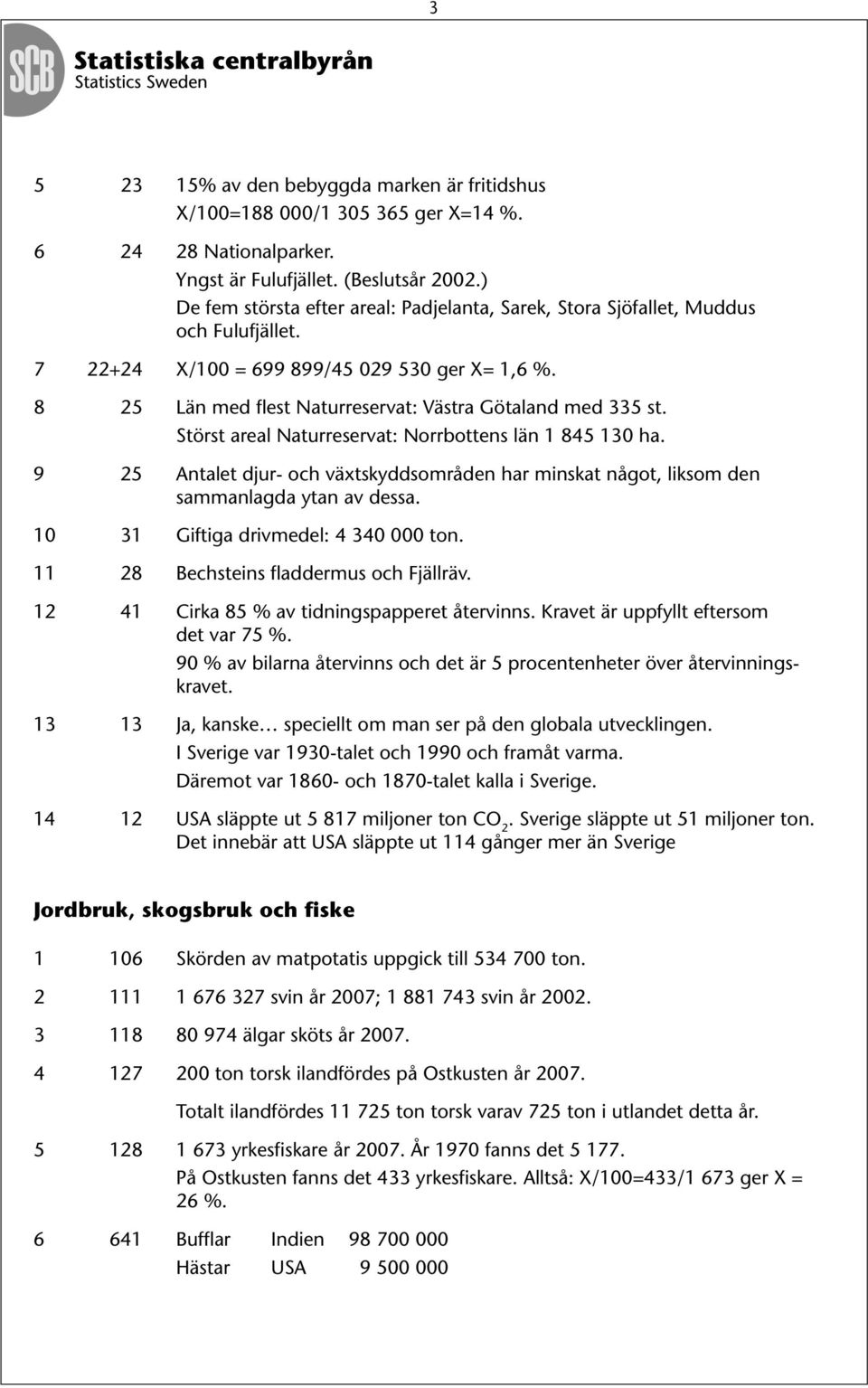 Störst areal Naturreservat: Norrbottens län 1 845 130 ha. 9 25 Antalet djur- och växtskyddsområden har minskat något, liksom den sammanlagda ytan av dessa. 10 31 Giftiga drivmedel: 4 340 000 ton.