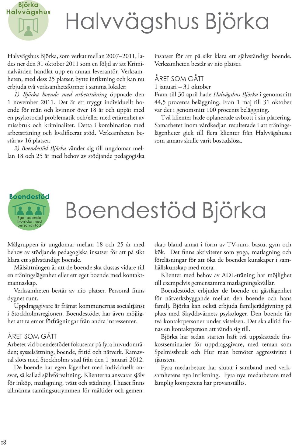 Det är ett tryggt individuellt boende för män och kvinnor över 18 år och uppåt med en psykosocial problematik och/eller med erfarenhet av missbruk och kriminalitet.