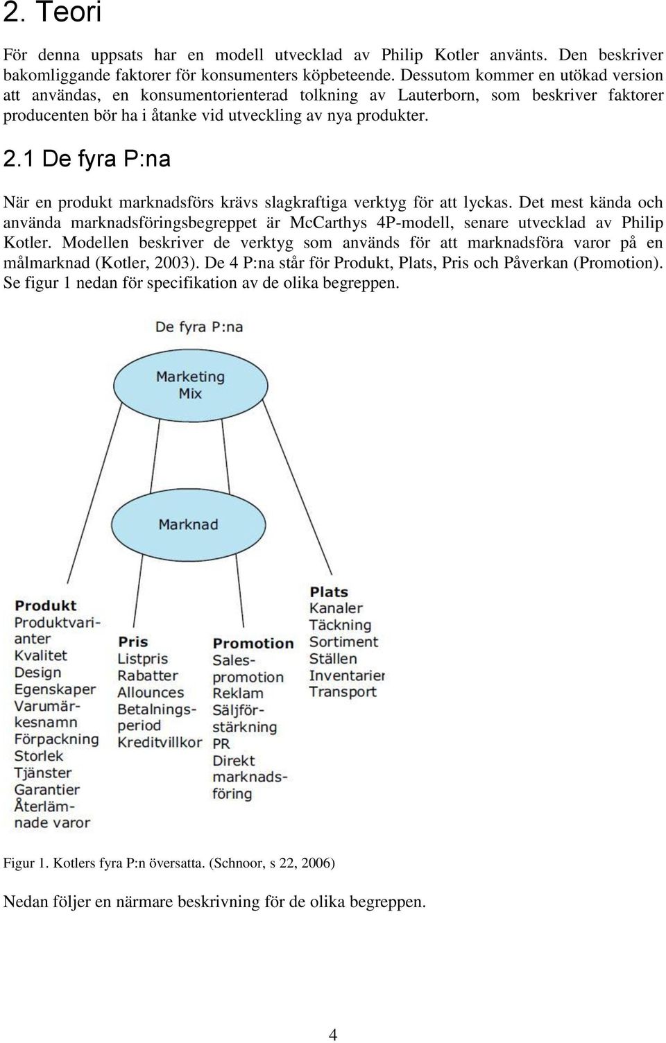 1 De fyra P:na När en produkt marknadsförs krävs slagkraftiga verktyg för att lyckas. Det mest kända och använda marknadsföringsbegreppet är McCarthys 4P-modell, senare utvecklad av Philip Kotler.