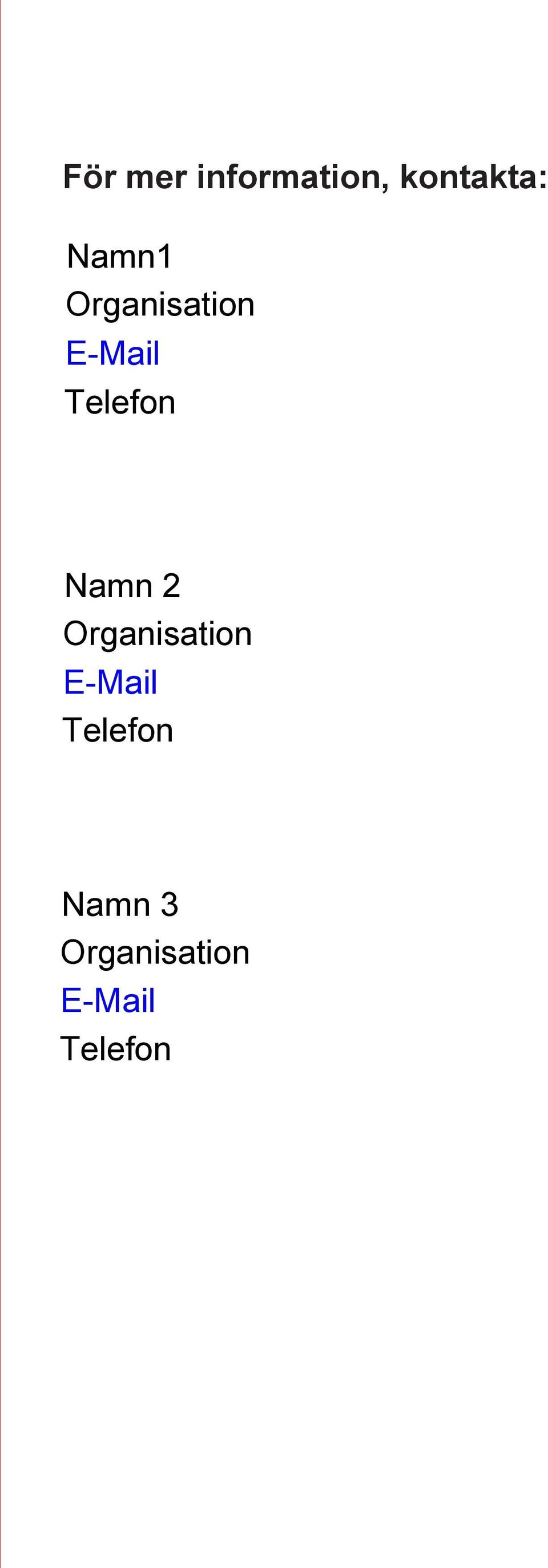 Namn 2 Organisation E-Mail