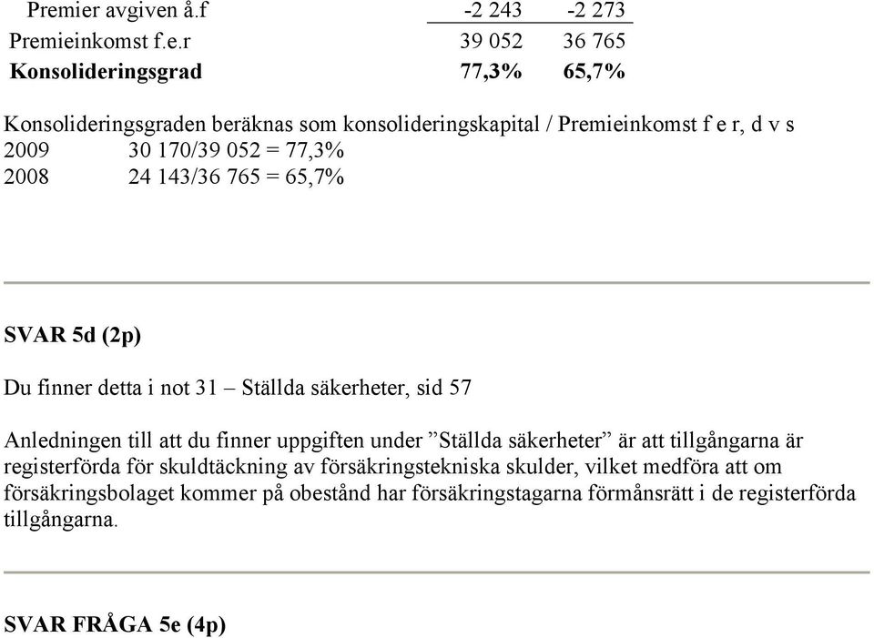 säkerheter, sid 57 Anledningen till att du finner uppgiften under Ställda säkerheter är att tillgångarna är registerförda för skuldtäckning av