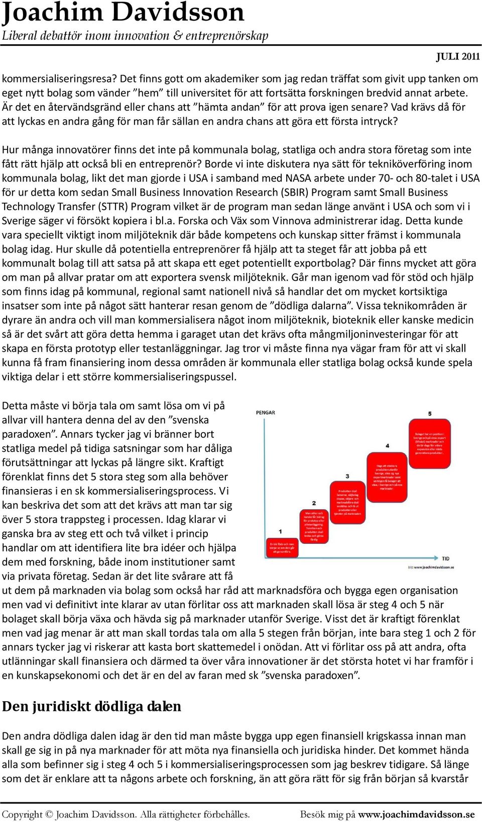 Hur många innovatörer finns det inte på kommunala bolag, statliga och andra stora företag som inte fått rätt hjälp att också bli en entreprenör?