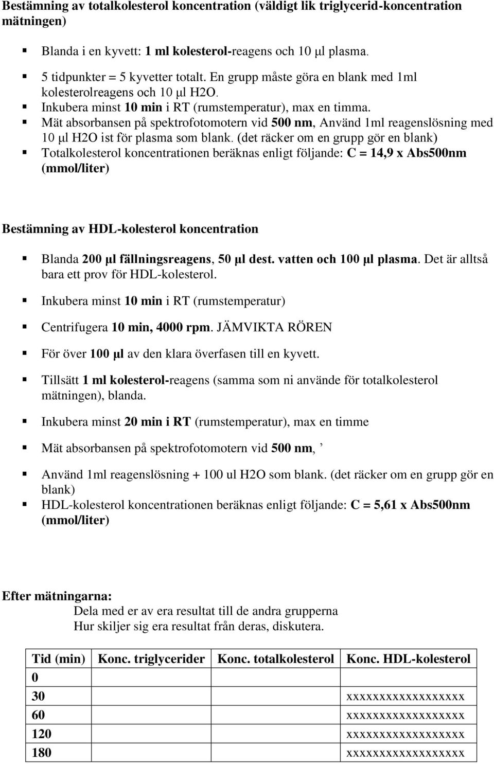 Mät absorbansen på spektrofotomotern vid 500 nm, Använd 1ml reagenslösning med 10 μl H2O ist för plasma som blank.