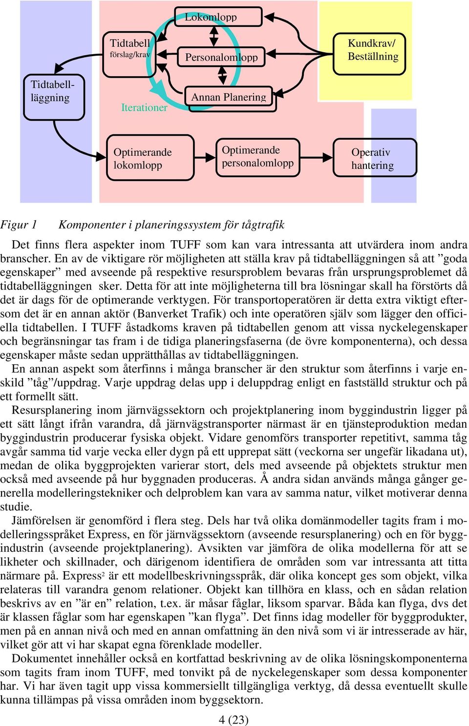 En av de viktigare rör möjligheten att ställa krav på tidtabelläggningen så att goda egenskaper med avseende på respektive resursproblem bevaras från ursprungsproblemet då tidtabelläggningen sker.