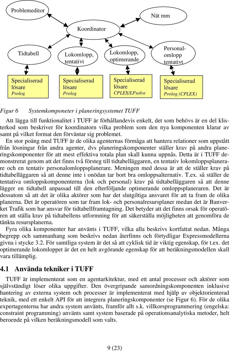 som beskriver för koordinatorn vilka problem som den nya komponenten klarar av samt på vilket format den förväntar sig problemet.