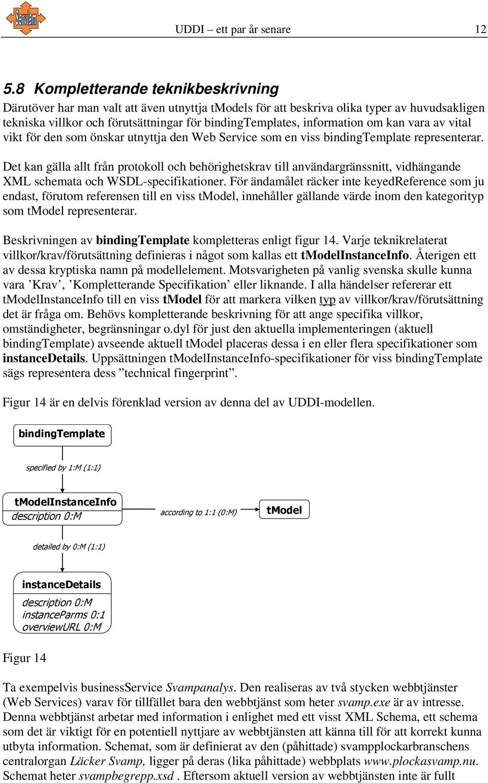 information om kan vara av vital vikt för den som önskar utnyttja den Web Service som en viss bindingtemplate representerar.