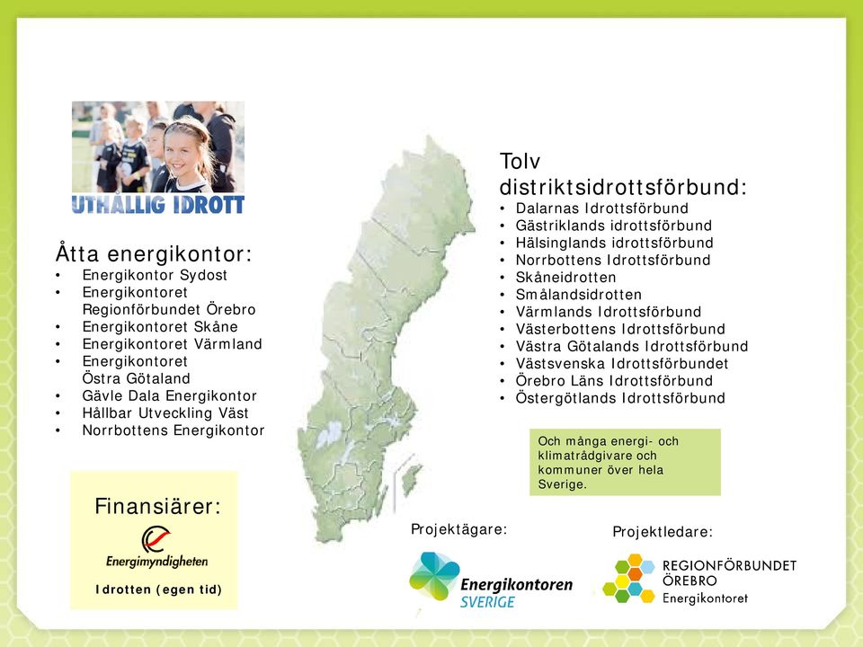 Hälsinglands idrottsförbund Norrbottens Idrottsförbund Skåneidrotten Smålandsidrotten Värmlands Idrottsförbund Västerbottens Idrottsförbund Västra Götalands Idrottsförbund