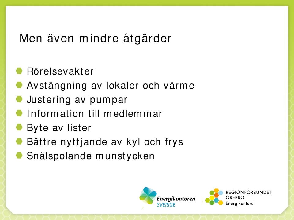 pumpar Information till medlemmar Byte av