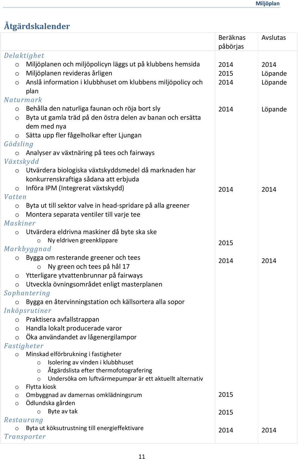 tees och fairways Växtskydd o Utvärdera biologiska växtskyddsmedel då marknaden har konkurrenskraftiga sådana att erbjuda o Införa IPM (Integrerat växtskydd) Vatten o Byta ut till sektor valve in