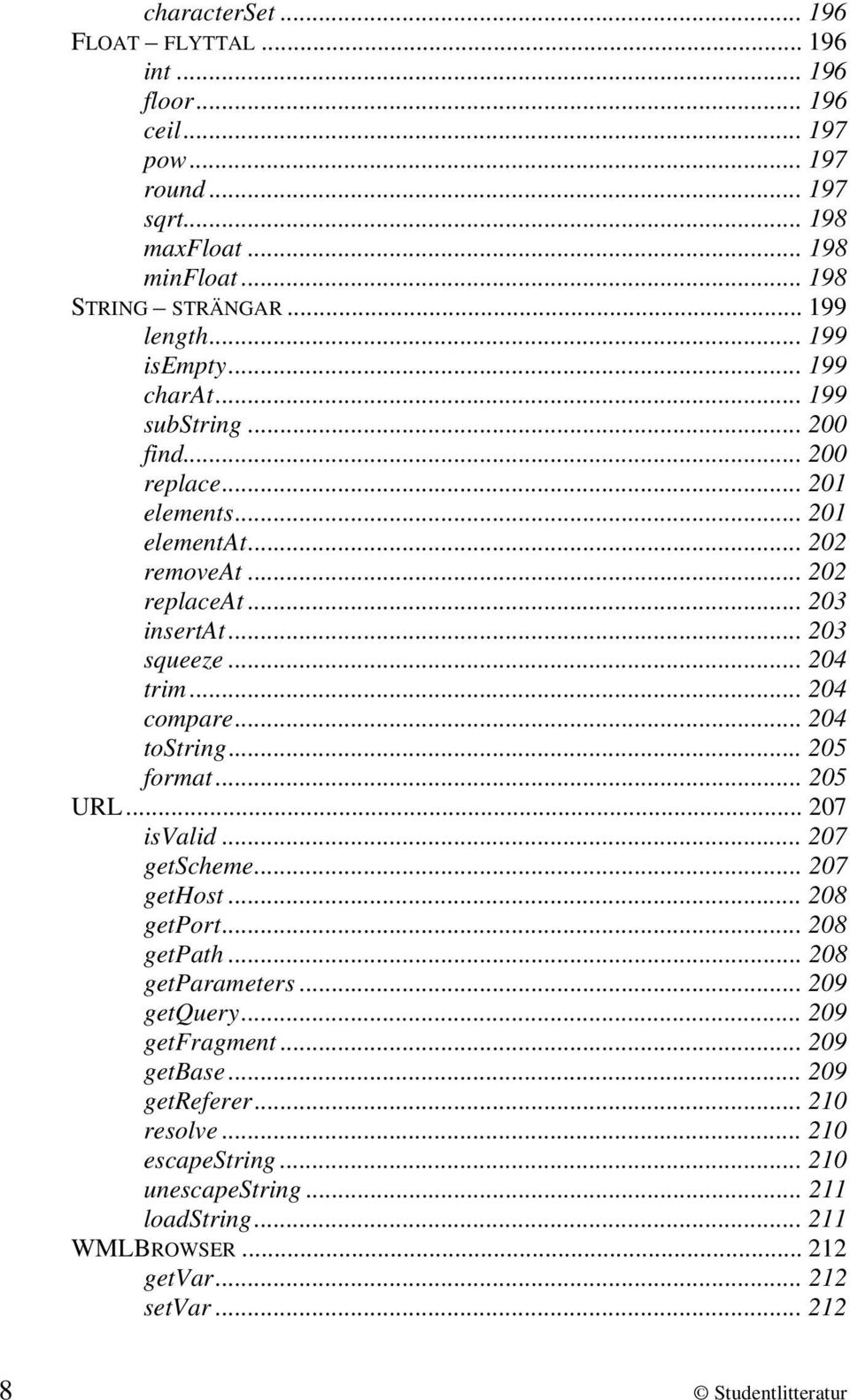 .. 204 compare... 204 tostring... 205 format... 205 URL... 207 isvalid... 207 getscheme... 207 gethost... 208 getport... 208 getpath... 208 getparameters... 209 getquery.