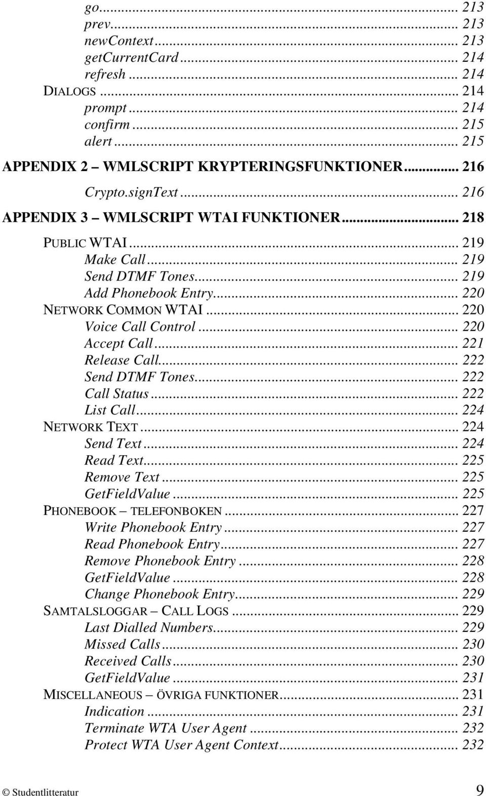 .. 221 Release Call... 222 Send DTMF Tones... 222 Call Status... 222 List Call... 224 NETWORK TEXT... 224 Send Text... 224 Read Text... 225 Remove Text... 225 GetFieldValue.