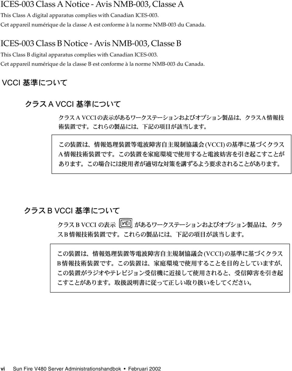 ICES-003 Class B Notice - Avis NMB-003, Classe B This Class B digital apparatus complies with Canadian ICES-003.