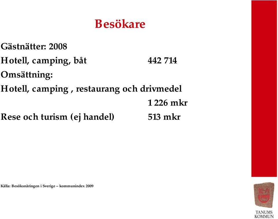 drivmedel 1 226 mkr Rese och turism (ej handel)