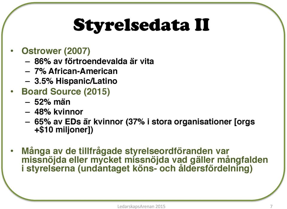 organisationer [orgs +$10 miljoner]) Många av de tillfrågade styrelseordföranden var missnöjda