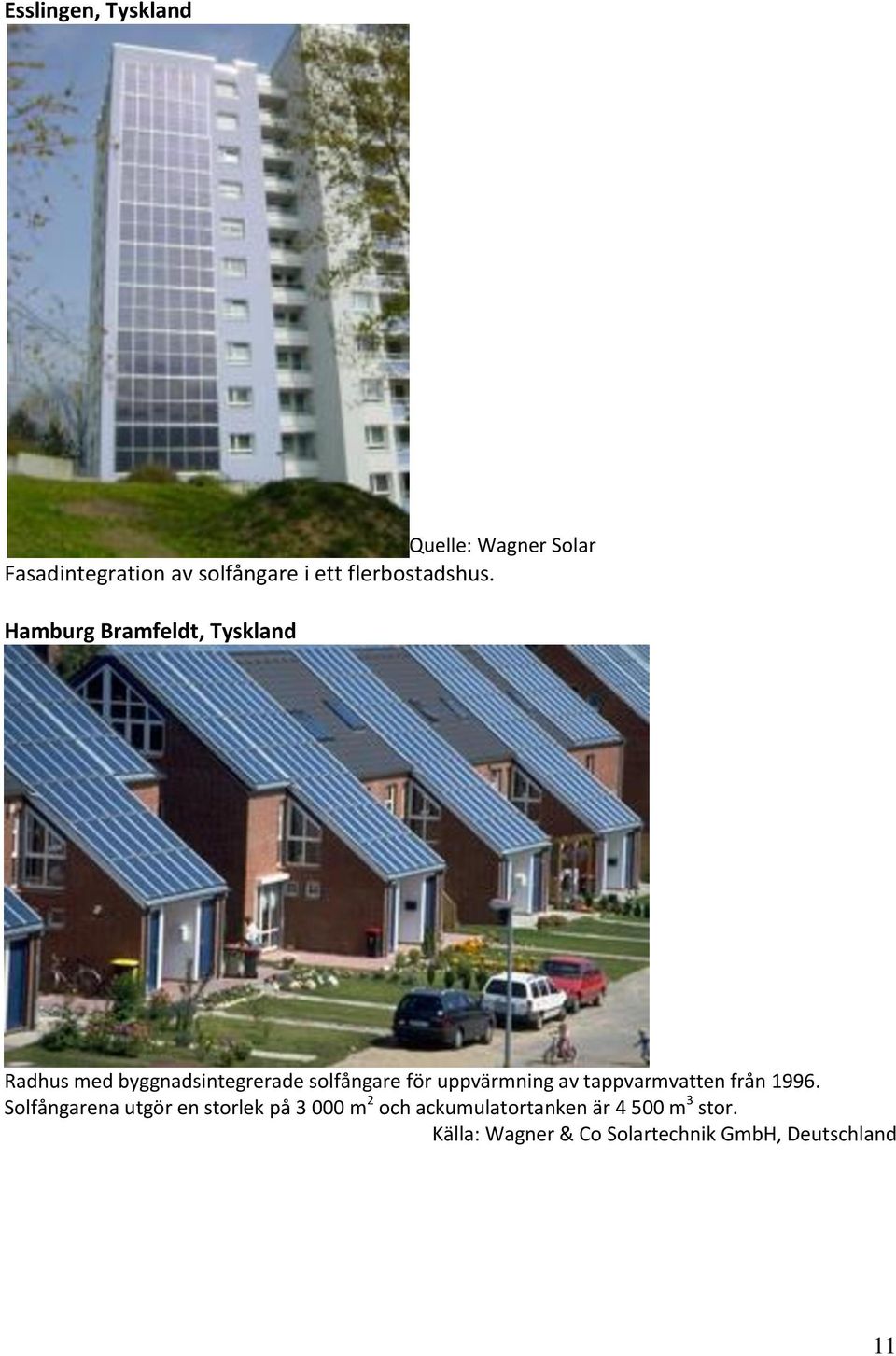Hamburg Bramfeldt, Tyskland Radhus med byggnadsintegrerade solfångare för uppvärmning