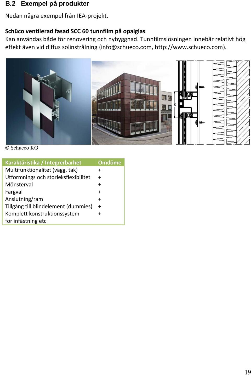 Tunnfilmslösningen innebär relativt hög effekt även vid diffus solinstrålning (info@schueco.com, http://www.schueco.com).