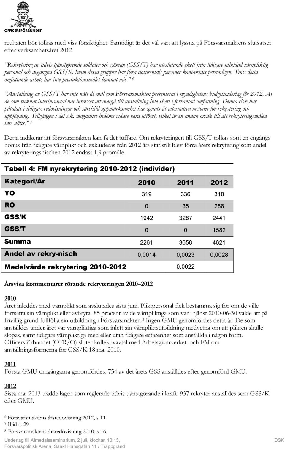 Inom dessa grupper har flera tiotusentals personer kontaktats personligen. Trots detta omfattande arbete har inte produktionsmålet kunnat nås.