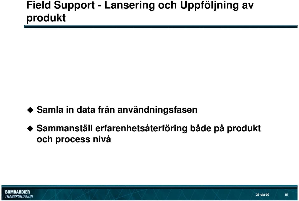 användningsfasen Sammanställ