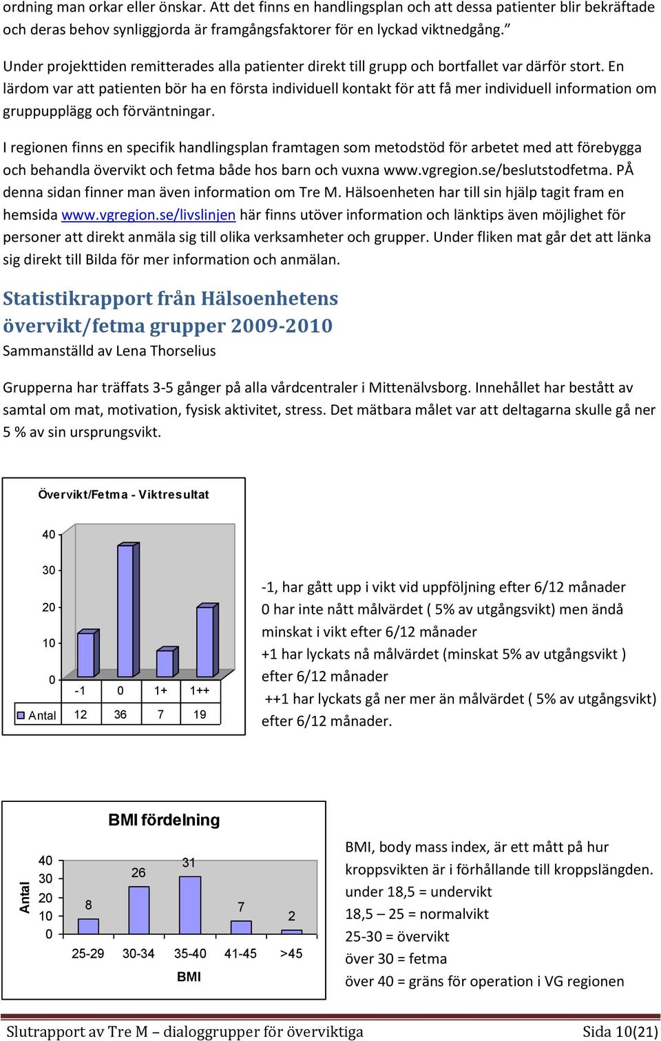 En lärdom var att patienten bör ha en första individuell kontakt för att få mer individuell information om gruppupplägg och förväntningar.