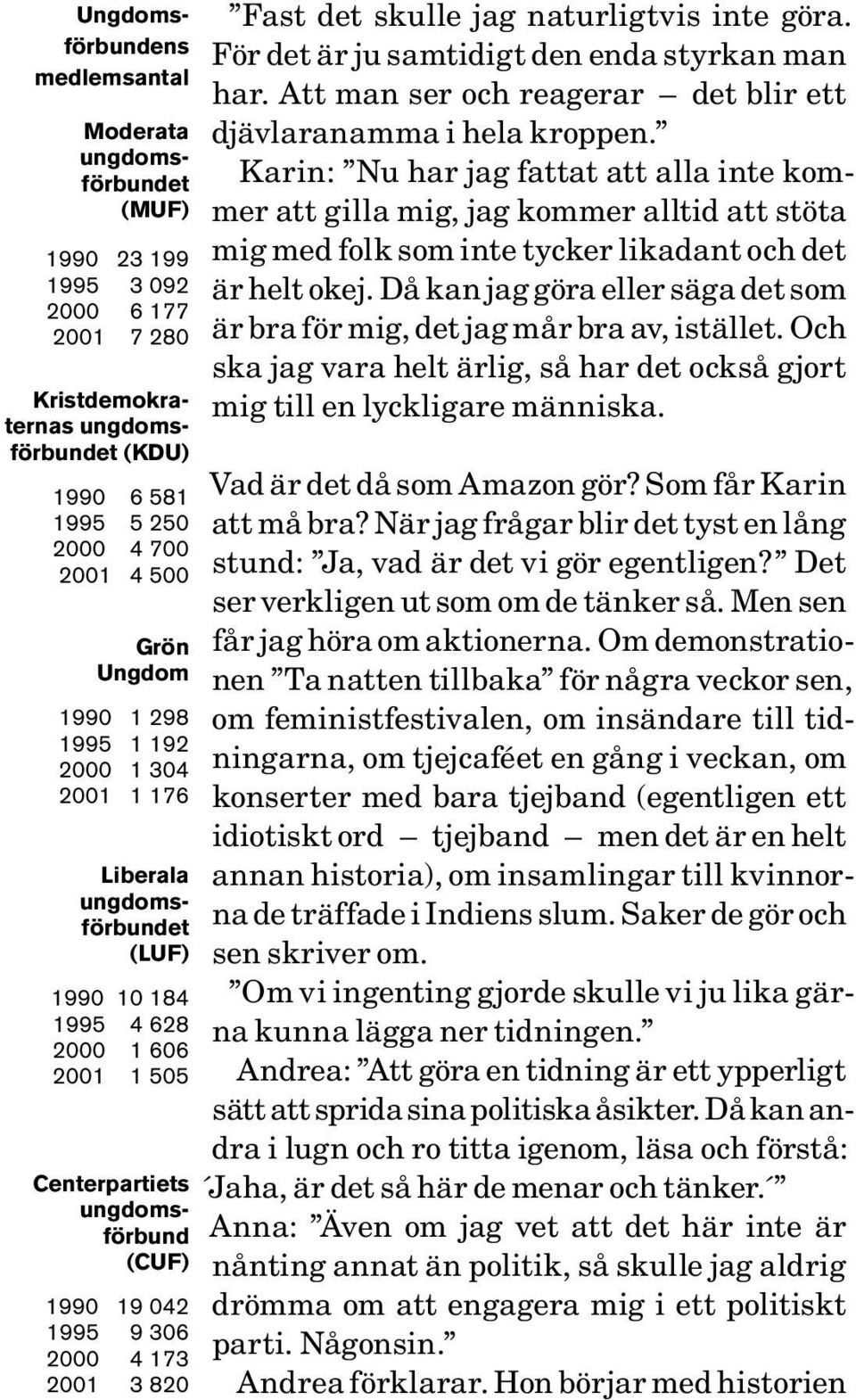 2001 3 820 Fast det skulle jag naturligtvis inte göra. För det är ju samtidigt den enda styrkan man har. Att man ser och reagerar det blir ett djävlaranamma i hela kroppen.