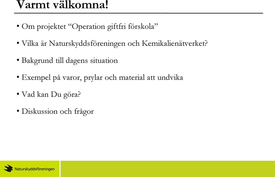 Naturskyddsföreningen och Kemikalienätverket?