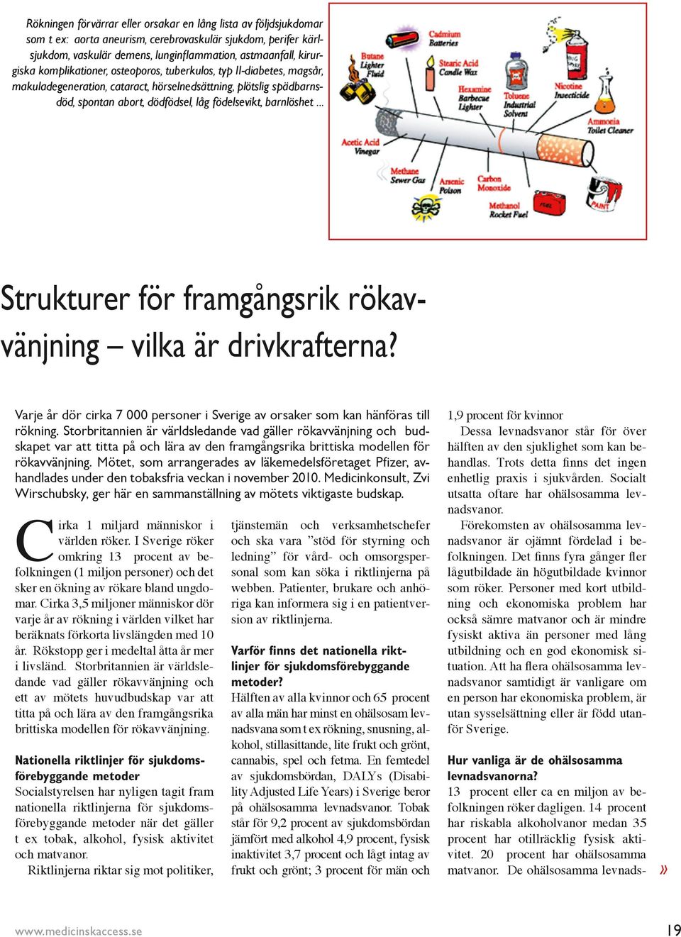 .. Strukturer för framgångsrik rökavvänjning vilka är drivkrafterna? Varje år dör cirka 7 000 personer i Sverige av orsaker som kan hänföras till rökning.