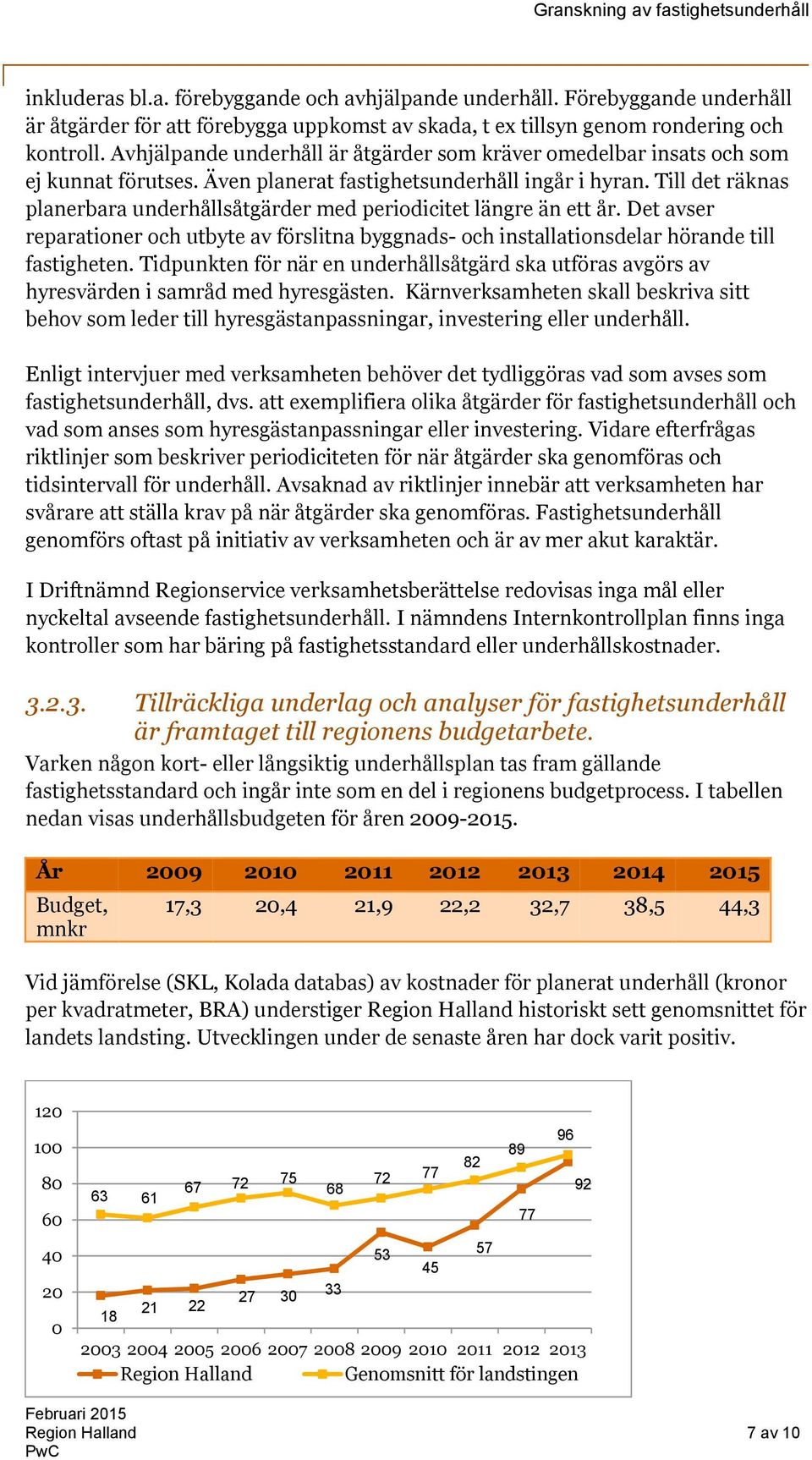 Till det räknas planerbara underhållsåtgärder med periodicitet längre än ett år. Det avser reparationer och utbyte av förslitna byggnads- och installationsdelar hörande till fastigheten.