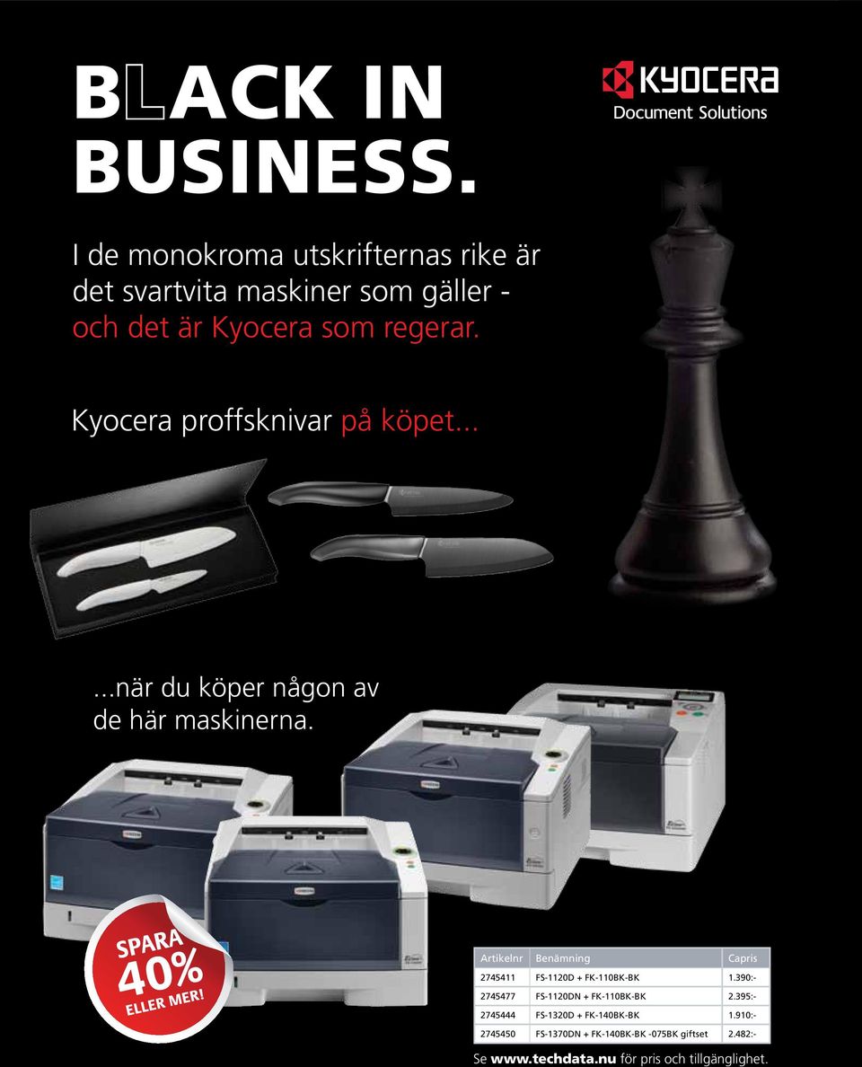 Kyocera proffsknivar på köpet......när du köper någon av de här maskinerna.