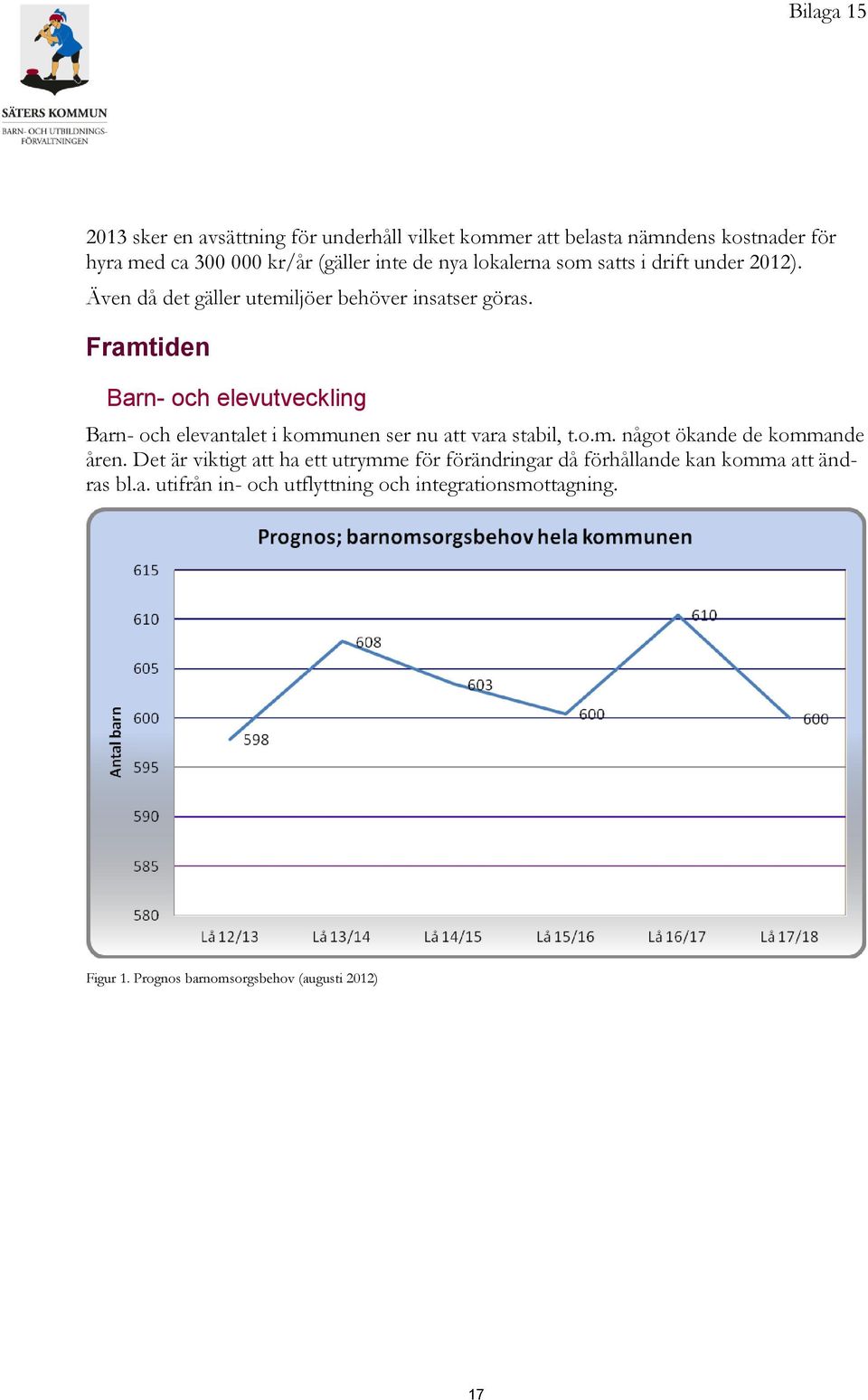 Framtiden Barn- och elevutveckling Barn- och elevantalet i kommunen ser nu att vara stabil, t.o.m. något ökande de kommande åren.