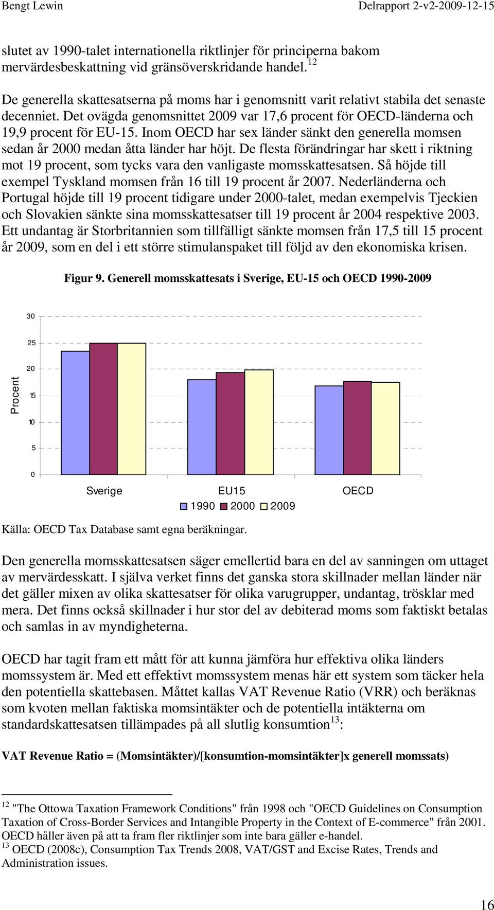 Inom OECD har sex länder sänkt den generella momsen sedan år 2000 medan åtta länder har höjt.