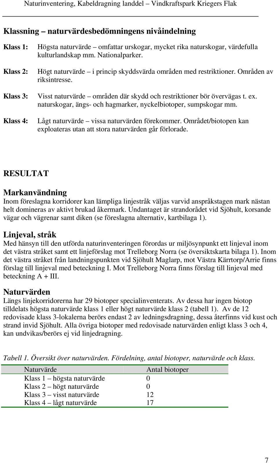 naturskogar, ängs- och hagmarker, nyckelbiotoper, sumpskogar mm. Lågt naturvärde vissa naturvärden förekommer. Området/biotopen kan exploateras utan att stora naturvärden går förlorade.