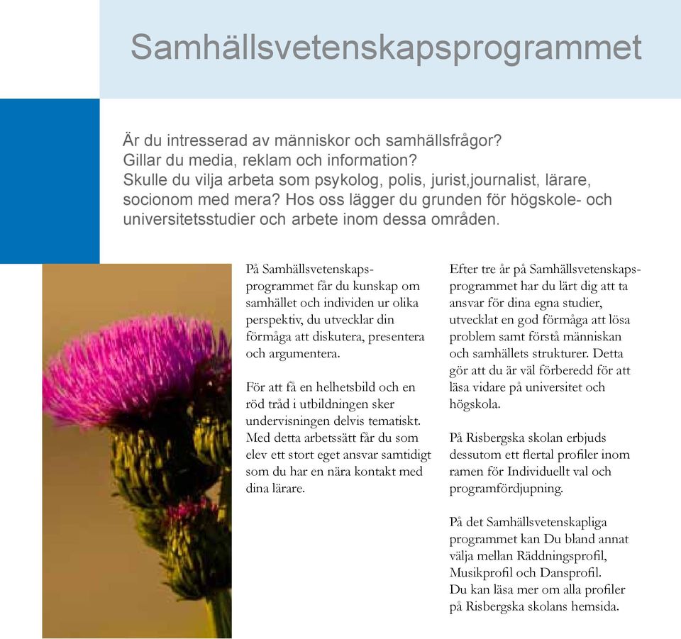 På Samhällsvetenskapsprogrammet får du kunskap om samhället och individen ur olika perspektiv, du utvecklar din förmåga att diskutera, presentera och argumentera.