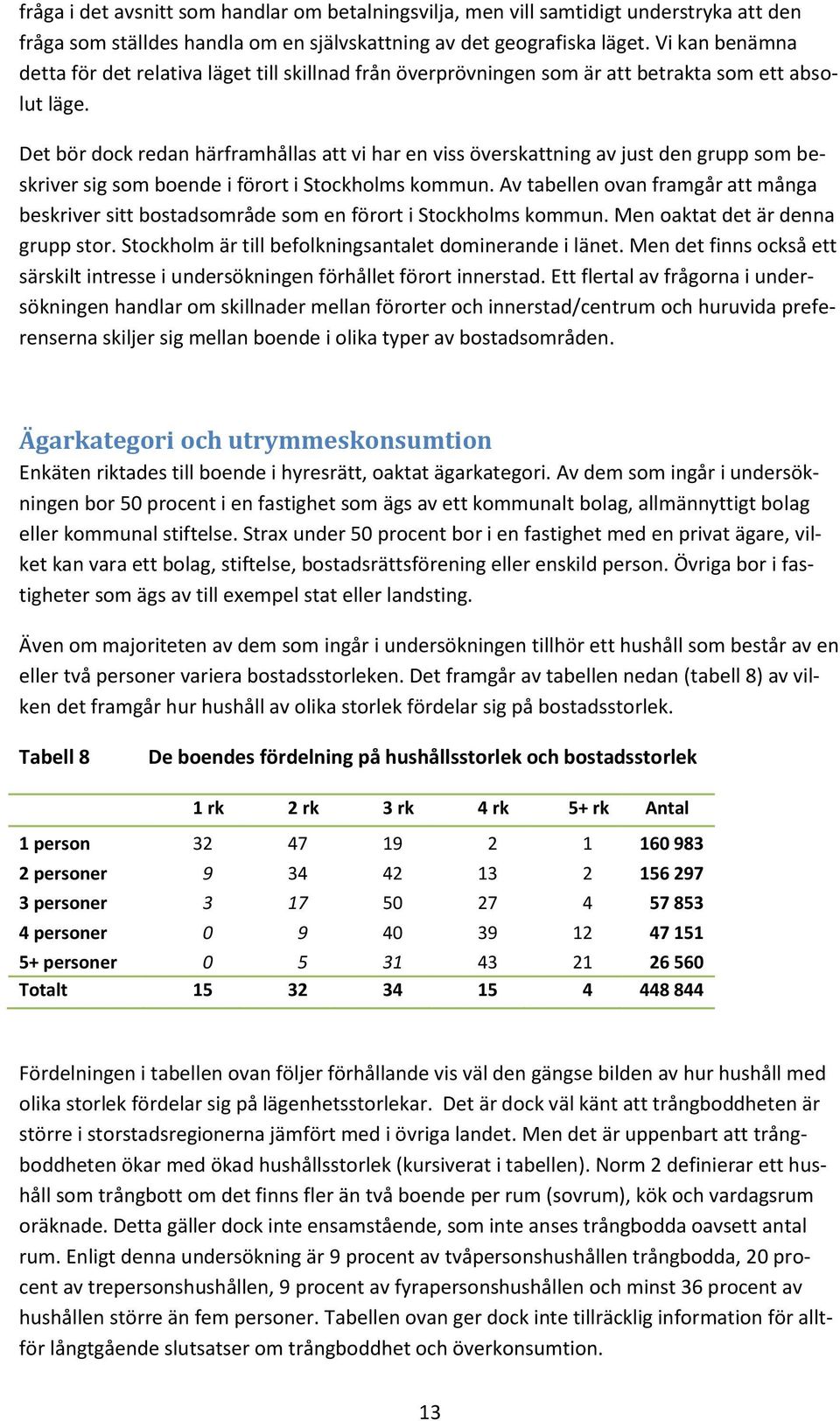 Det bör dock redan härframhållas att vi har en viss överskattning av just den grupp som beskriver sig som boende i förort i Stockholms kommun.