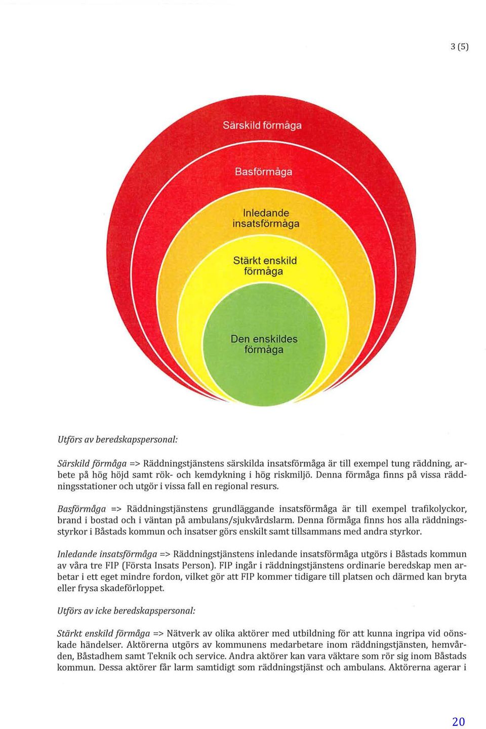 Basförmåga => Räddningstjänstens grundläggande insatsförmåga är till exempel trafikolyckor, brand i bostad och i väntan på ambulans/sjukvårdslarm.