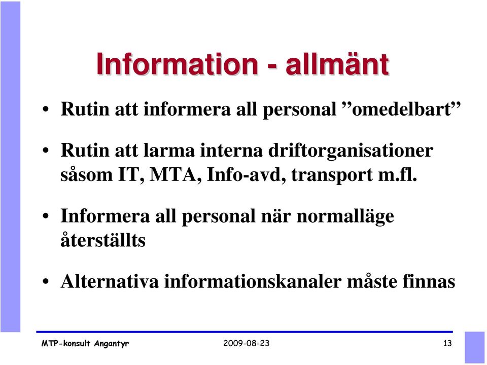transport m.fl.