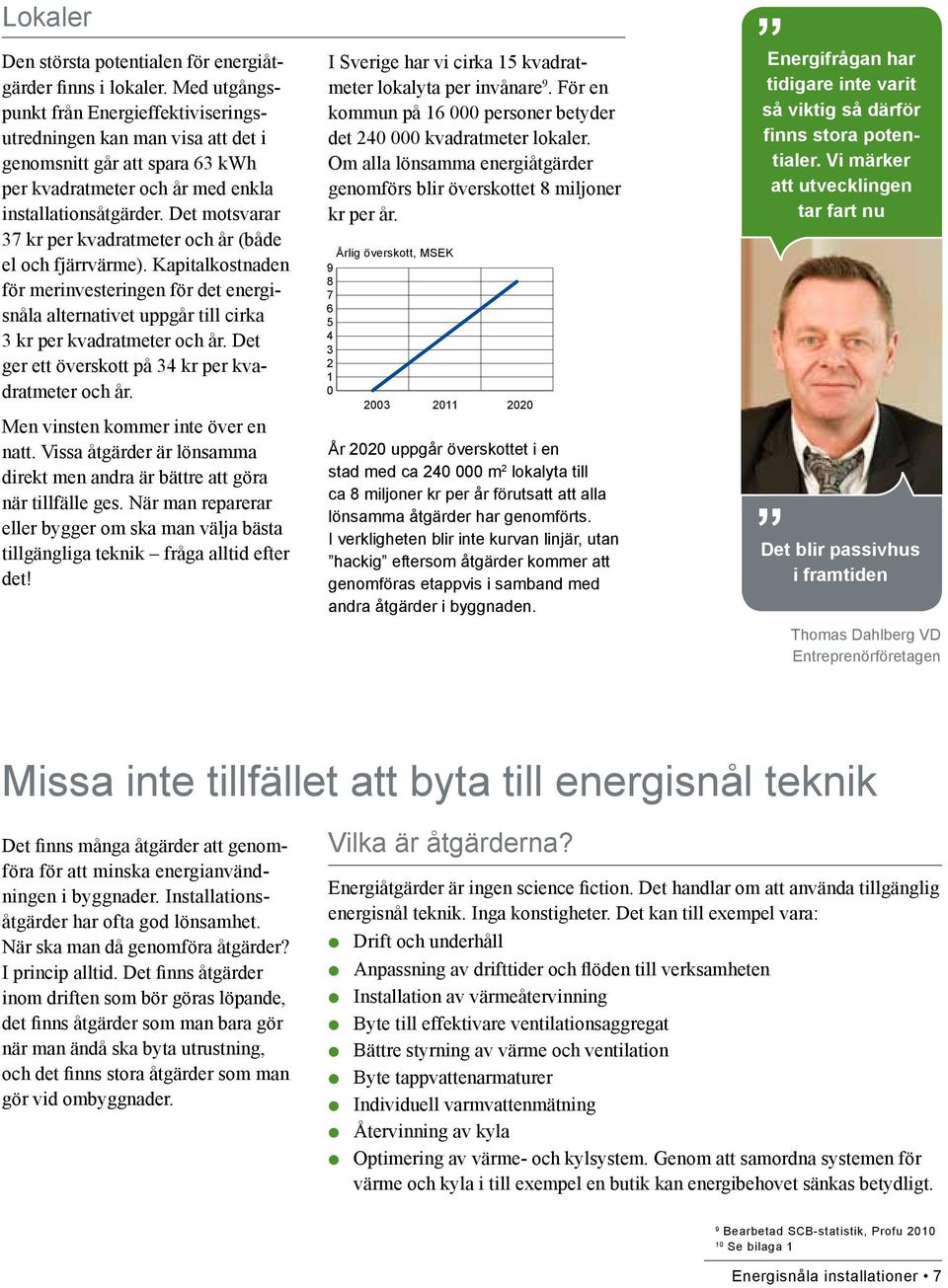 Med utgångs- 163 25,5 punkt från Energieffektiviseringsutredningen kan man visa att det i genomsnitt går att spara 63 kwh per kvadratmeter och år med enkla installationsåtgärder.