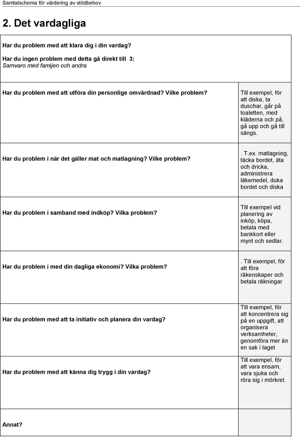 Vilka problem? Till exempel vid planering av inköp, köpa, betala med bankkort eller mynt och sedlar. Har du problem i med din dagliga ekonomi? Vilka problem?