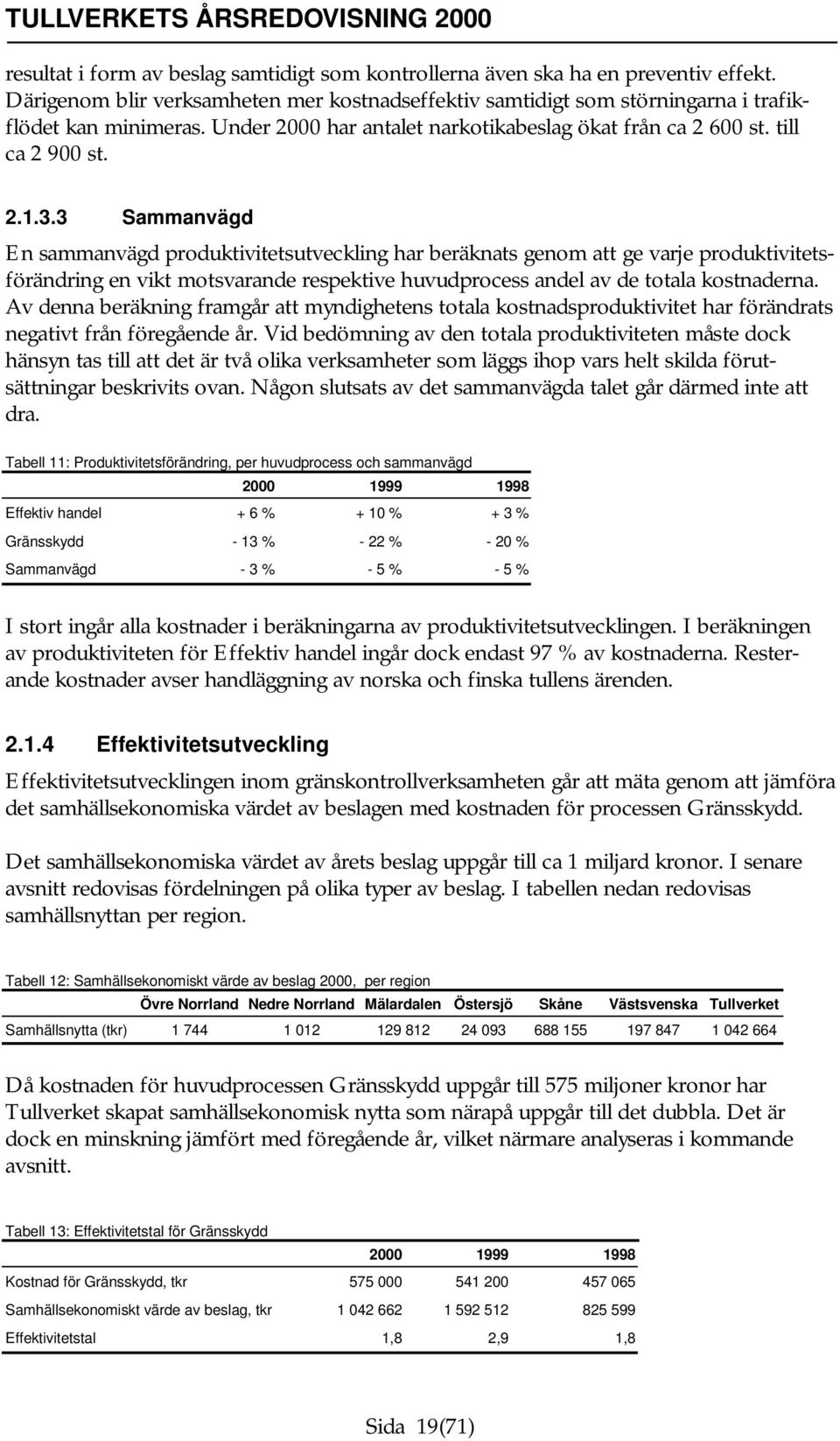 3 Sammanvägd En sammanvägd produktivitetsutveckling har beräknats genom att ge varje produktivitetsförändring en vikt motsvarande respektive huvudprocess andel av de totala kostnaderna.