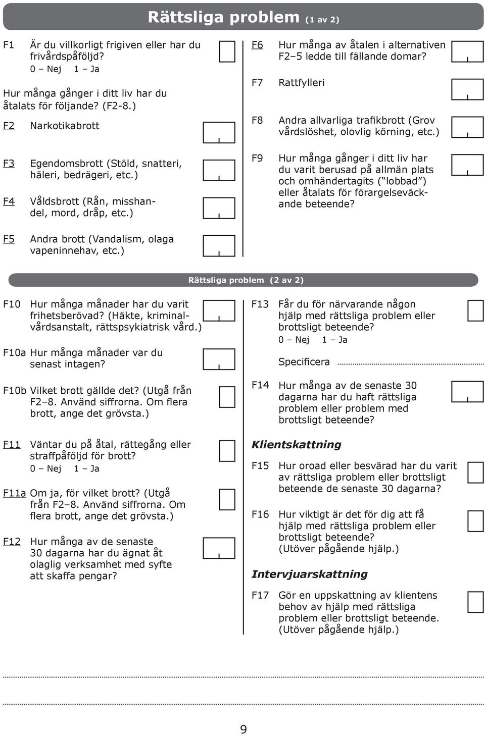 ) F3 F4 Egendomsrott (Stöld, sntteri, häleri, edrägeri, etc.) Våldsrott (Rån, misshndel, mord, dråp, etc.