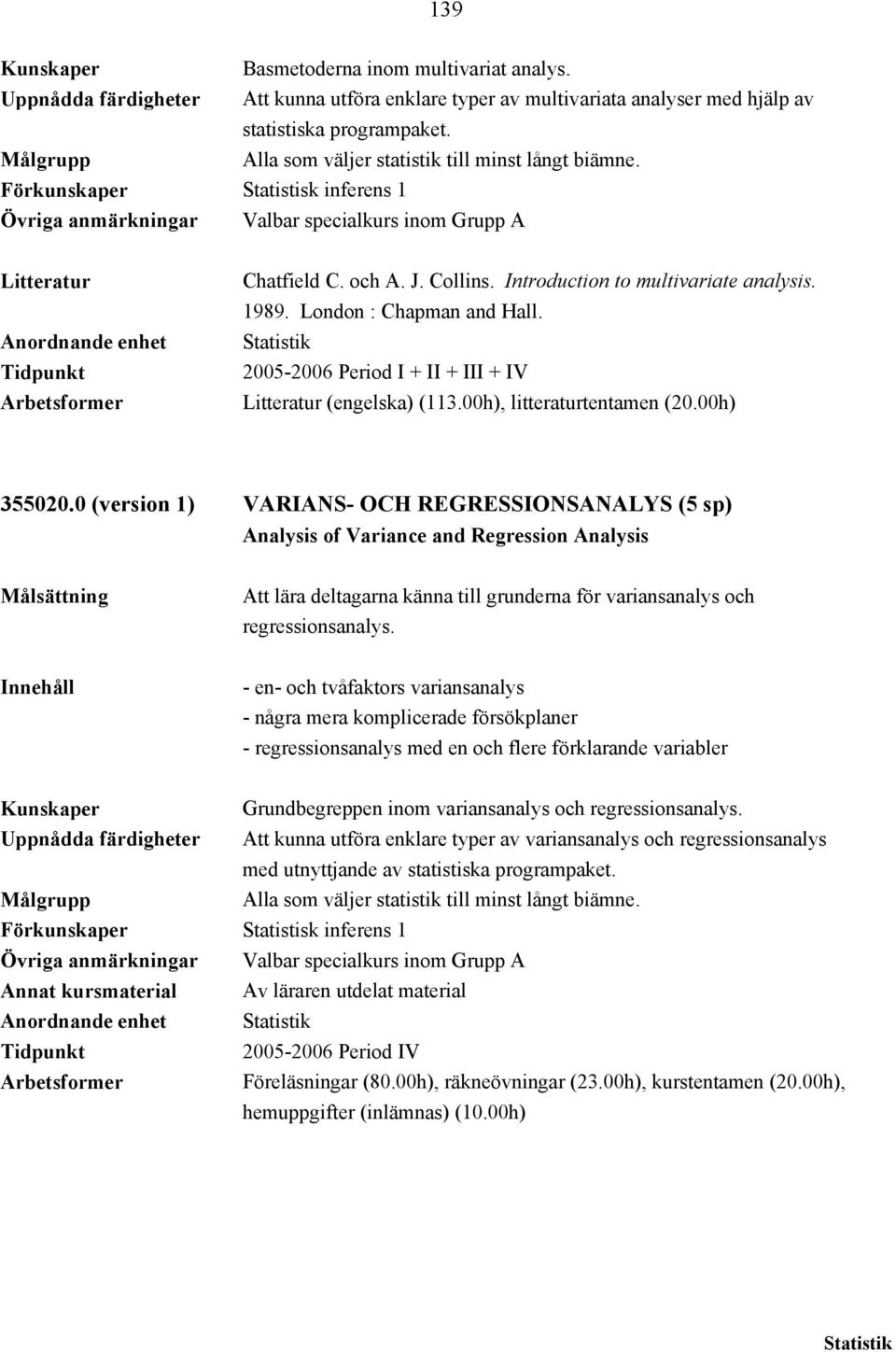 London : Chapman and Hall. (engelska) (113.00h), litteraturtentamen (20.00h) 355020.