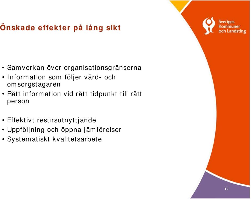 omsorgstagaren Rätt information vid rätt tidpunkt till rätt