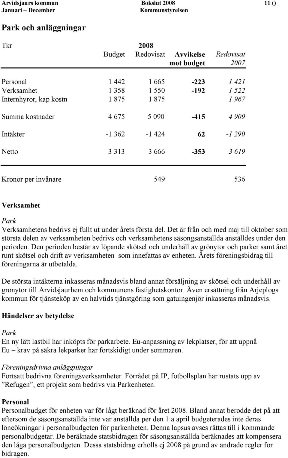 under årets första del. Det är från och med maj till oktober som största delen av verksamheten bedrivs och verksamhetens säsongsanställda anställdes under den perioden.