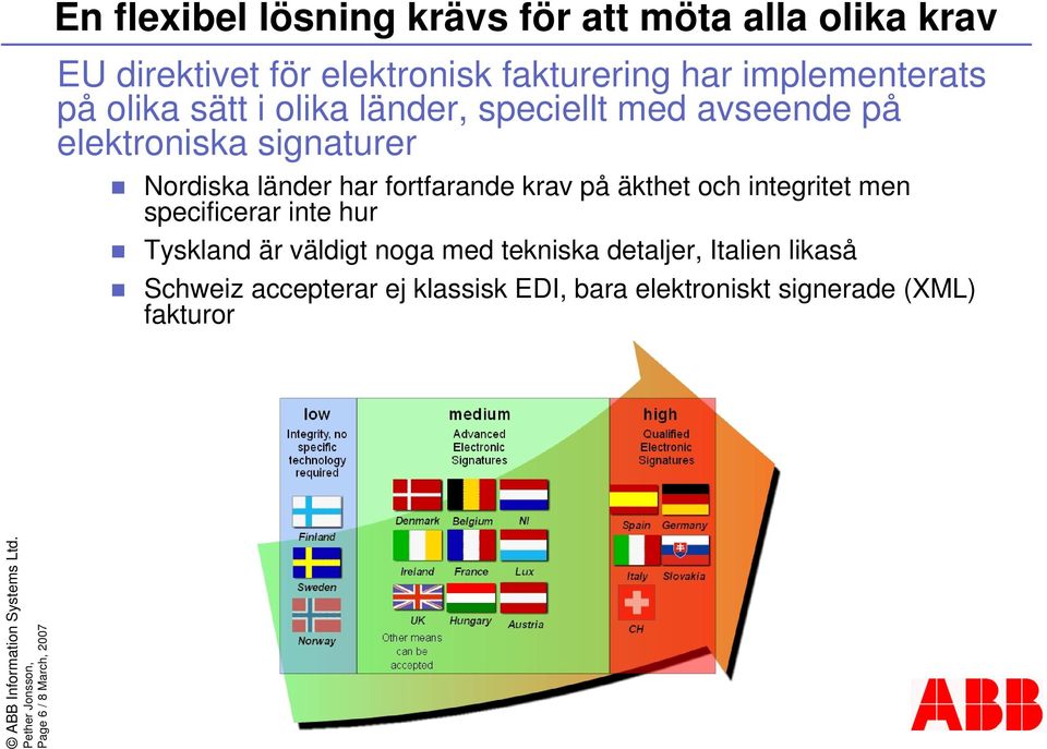 Nordiska länder har fortfarande krav på äkthet och integritet men specificerar inte hur Tyskland är väldigt