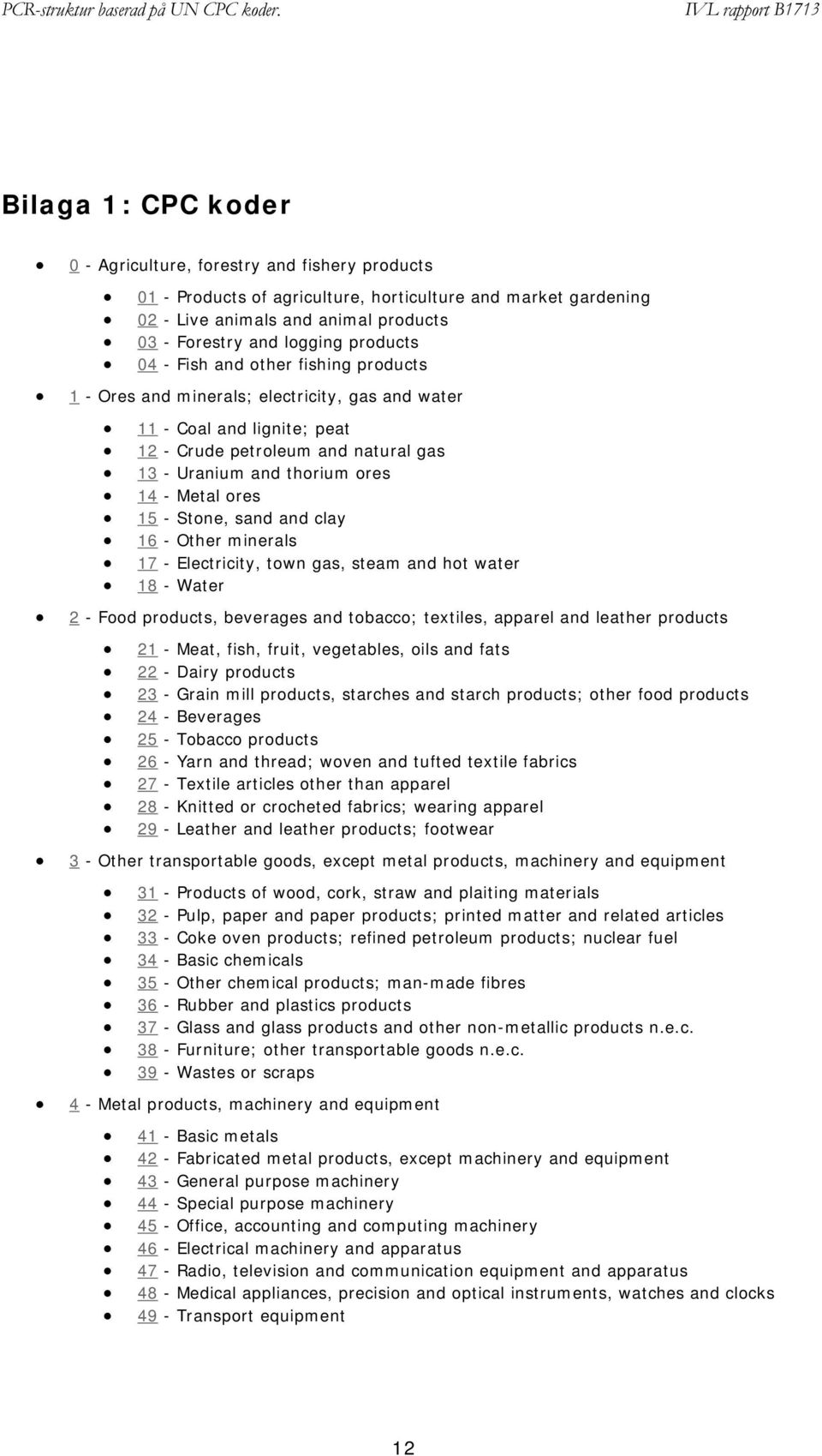 Metal ores 15 - Stone, sand and clay 16 - Other minerals 17 - Electricity, town gas, steam and hot water 18 - Water 2 - Food products, beverages and tobacco; textiles, apparel and leather products 21